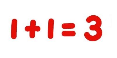 1+1＝3品牌logo